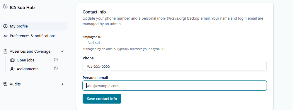 Step 2: Add or confirm a mobile phone number in the profile